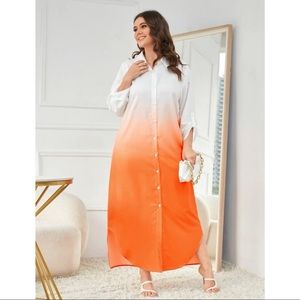 NWOT Asymmetrical Two Toned Shirt Dress